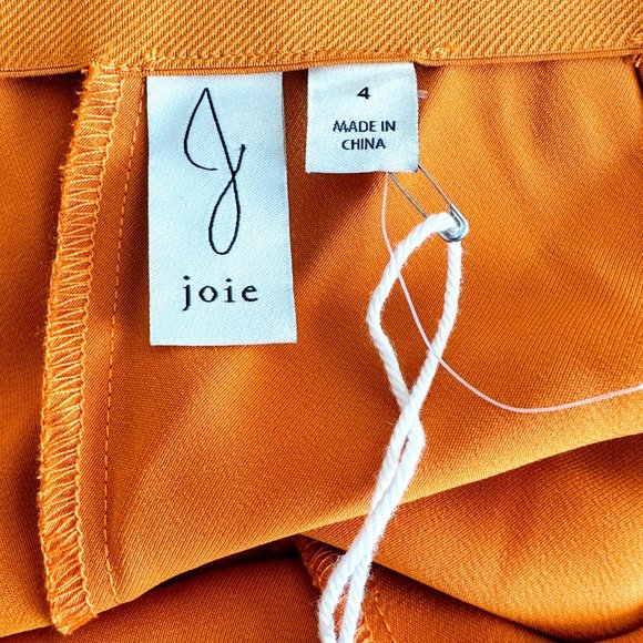 JOIE Wide Leg Satin Yellow Pants Size 4 NWT - Picture 3 of 5